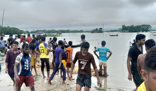 কলমাকান্দায় পাহাড়ী ঢলের পানির স্রােতের ভেসে গেছে এক শিশু