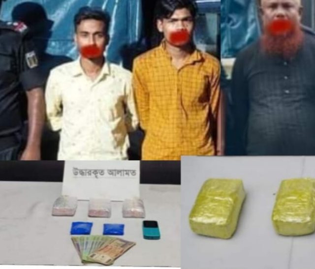 টেকনাফ ও নাইক্ষংছড়ি তে র‍্যাবের পৃথক অভিযানে ৩ মাদক ব্যবসায়ী আটক