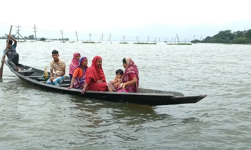 সুনামগঞ্জে সুরমা নদীর পানি কমেছে, হাওরে পরিস্থিতি অপরিবর্তিত